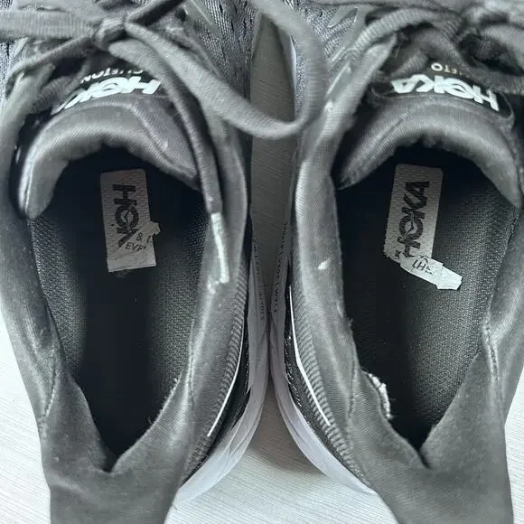 Hoka One One Clifton 8 Women’s Size 9 Black Gym Running Shoes 1119394 BWHT - Picture 5 of 7